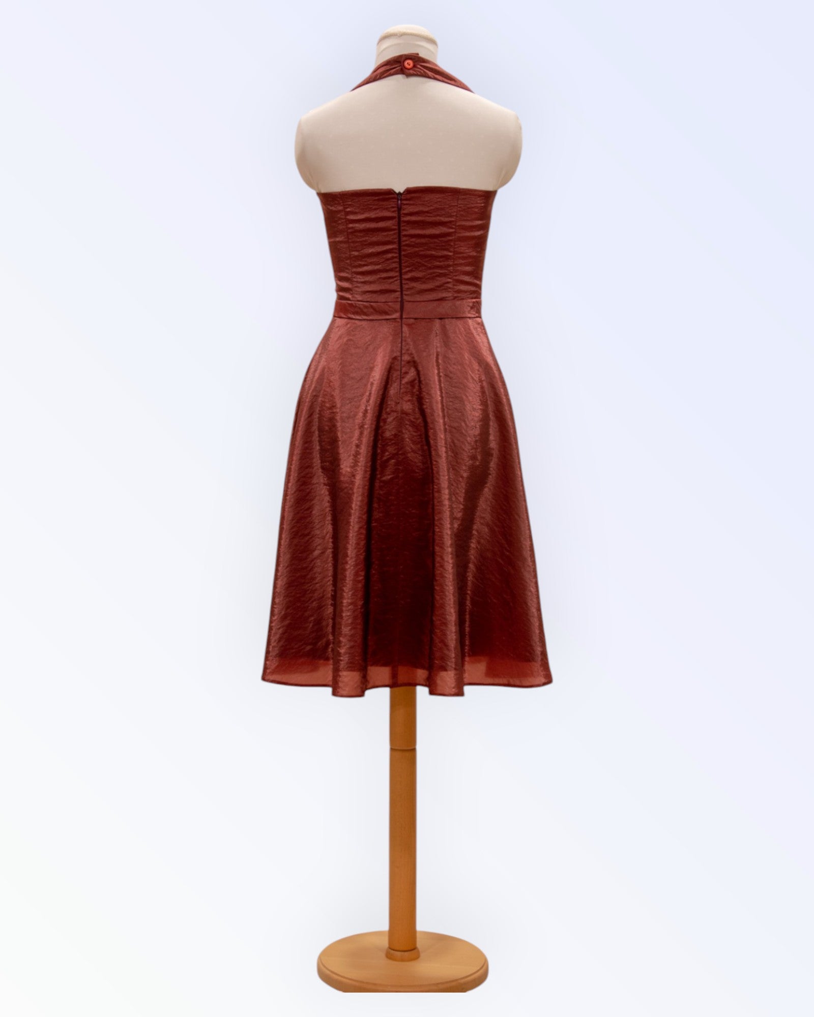 Burgundy organza party dress