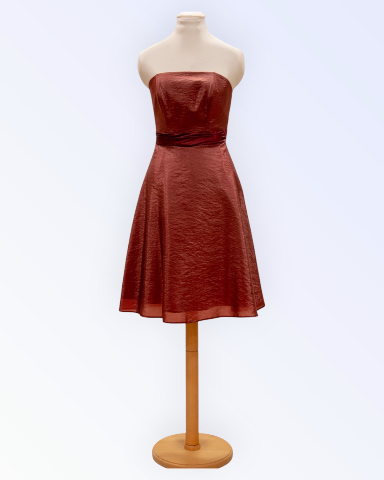 Burgundy organza party dress