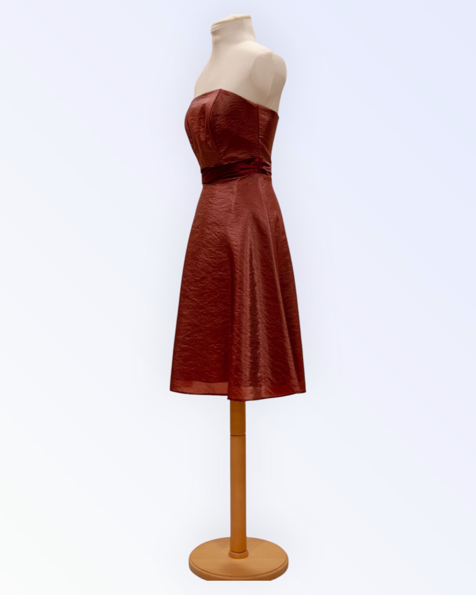 Burgundy organza party dress
