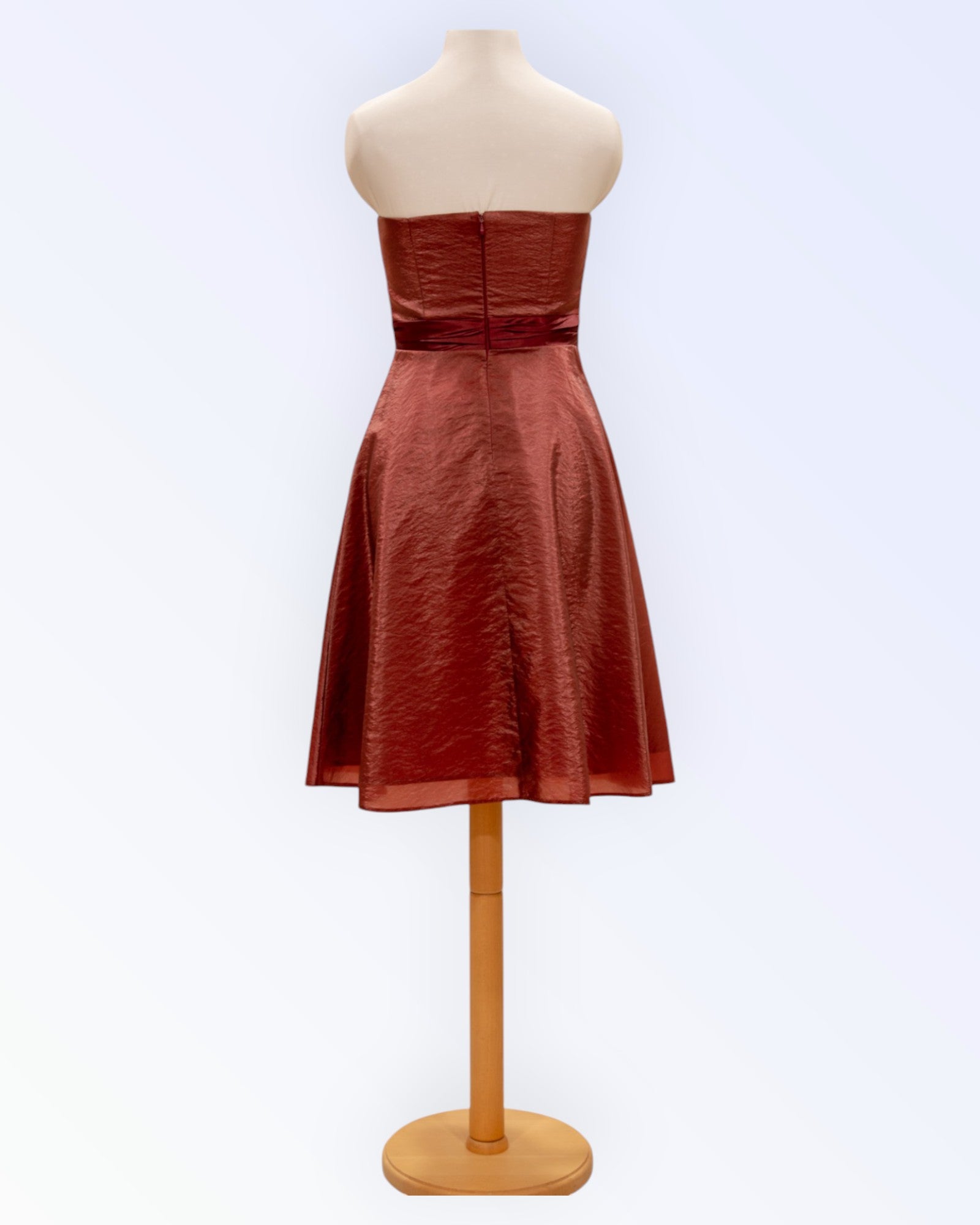 Burgundy organza party dress