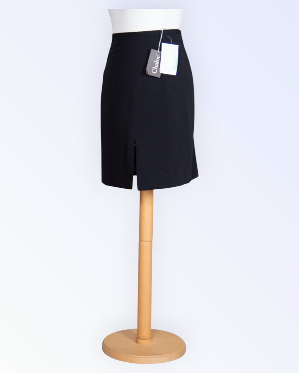 Chaloc classic straight-cut black skirt