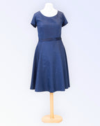 Navy blue jacquard dress