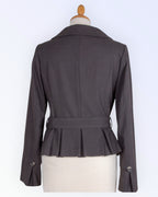 Stockh lm stylish brown suit jacket with belt