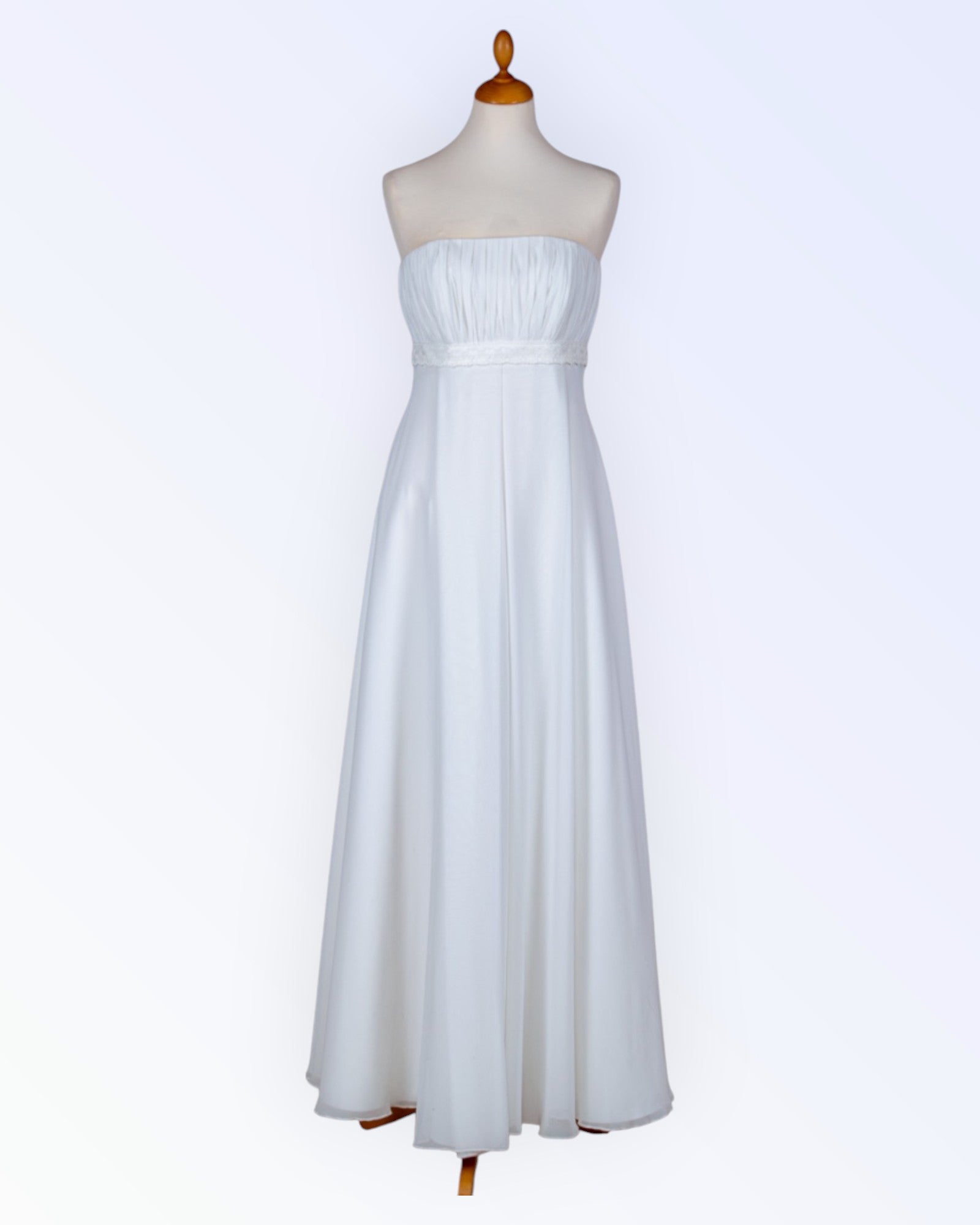 Off-white empire-style chiffon dress