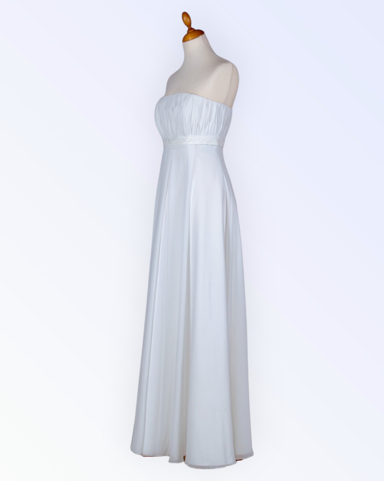 Off-white empire-style chiffon dress