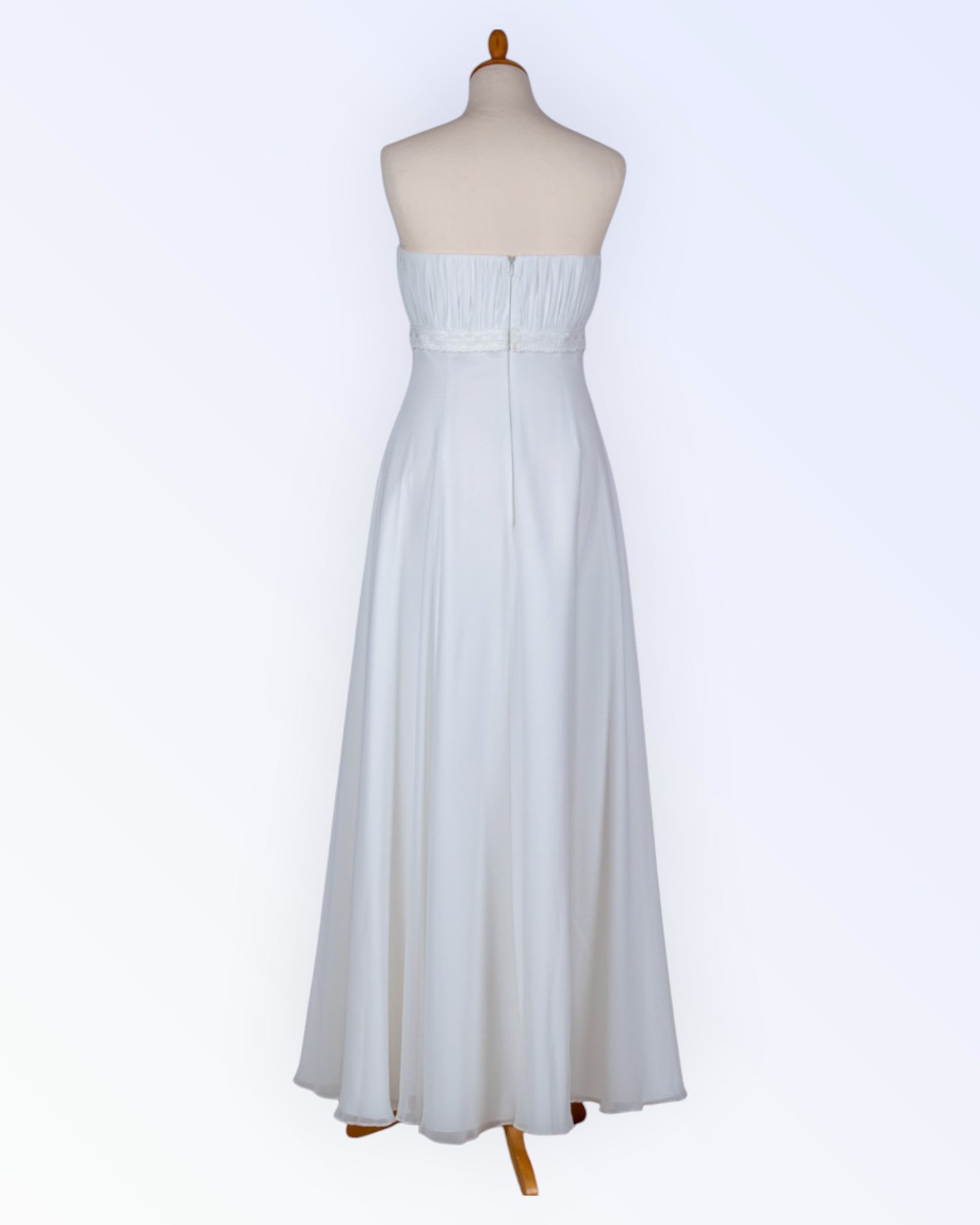 Off-white empire-style chiffon dress