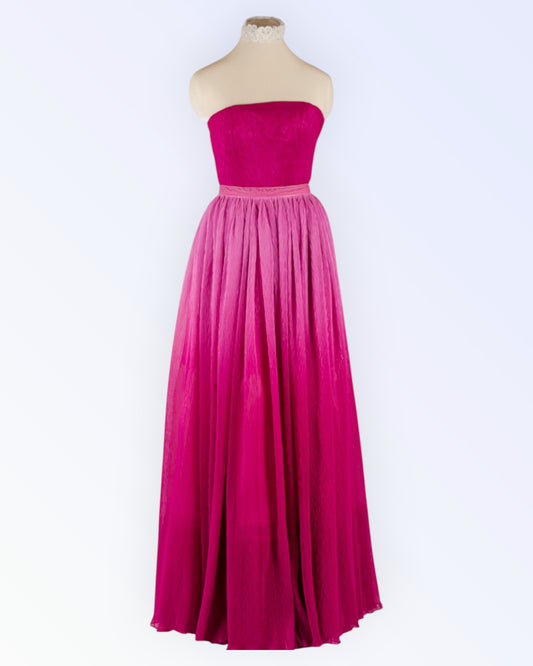 Pinkki organza juhlamekko