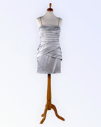 Rinascimento light gray satin dress