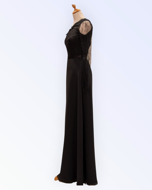 Long black evening dress