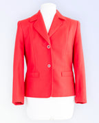 AMAL Coordinates classic red blazer