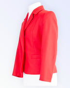 AMAL Coordinates classic red blazer