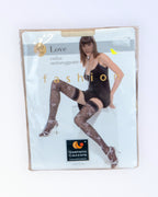 Love patterned champagne stockings