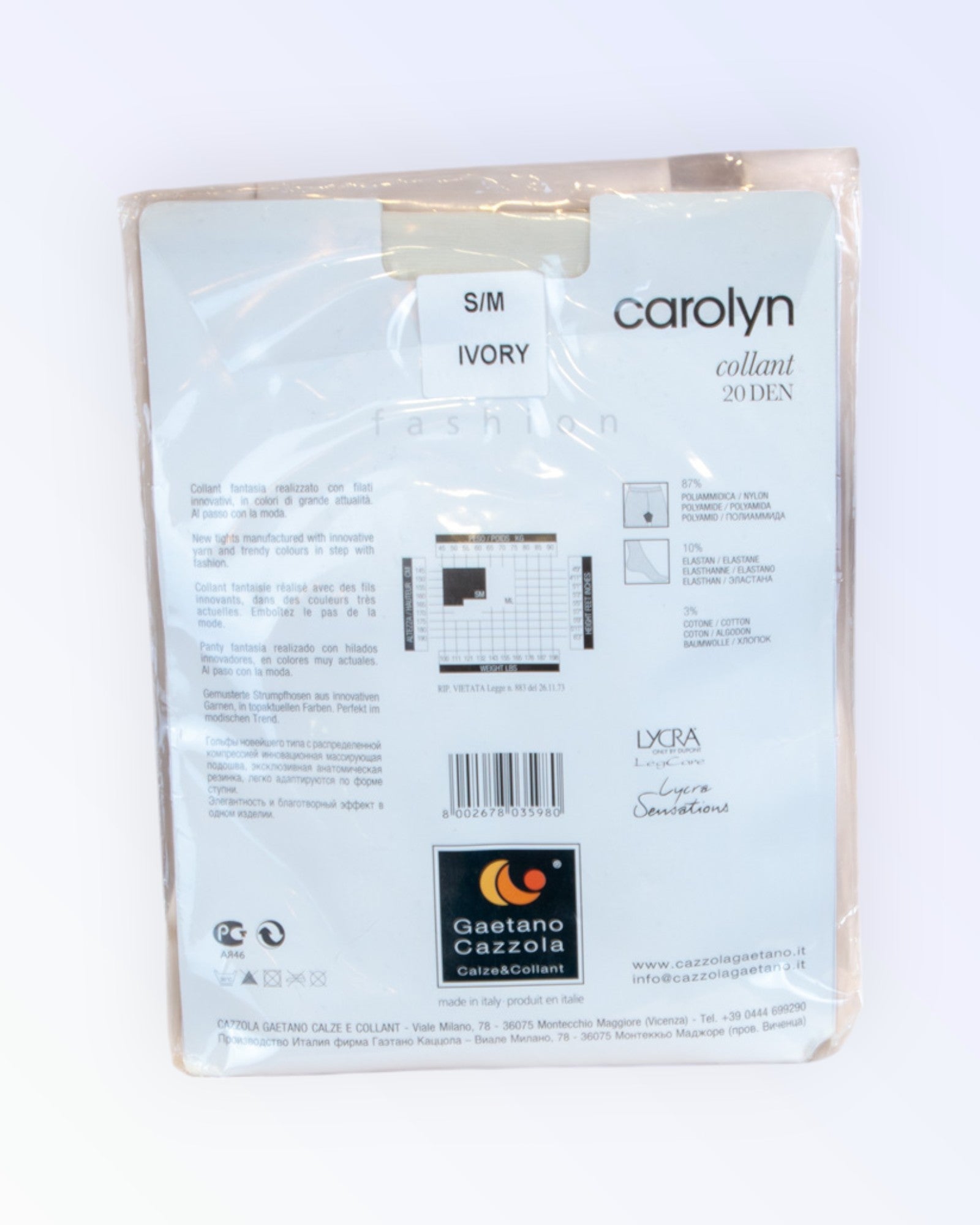 Carolyn patterned white tights