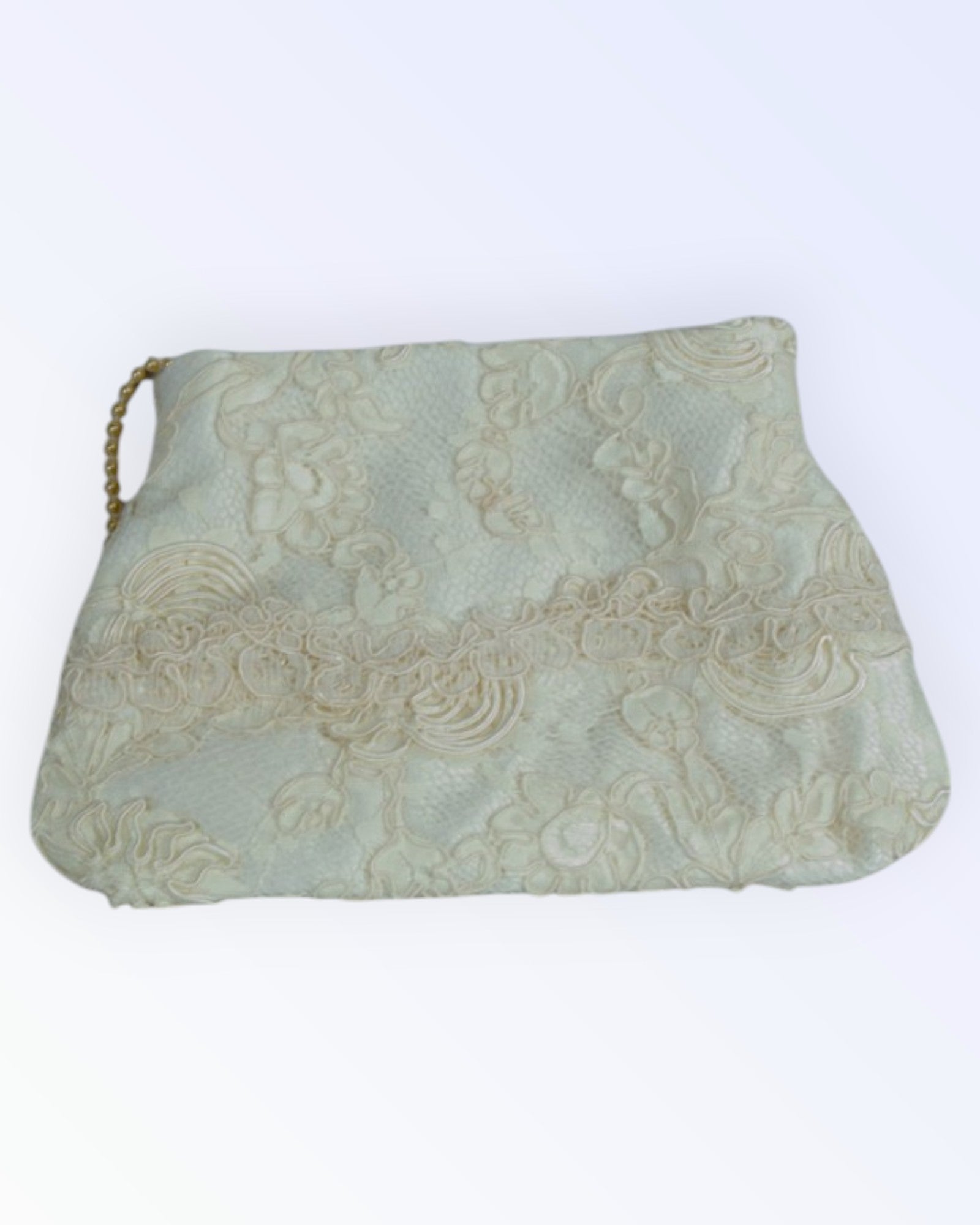 Off-white lace bridal handbag