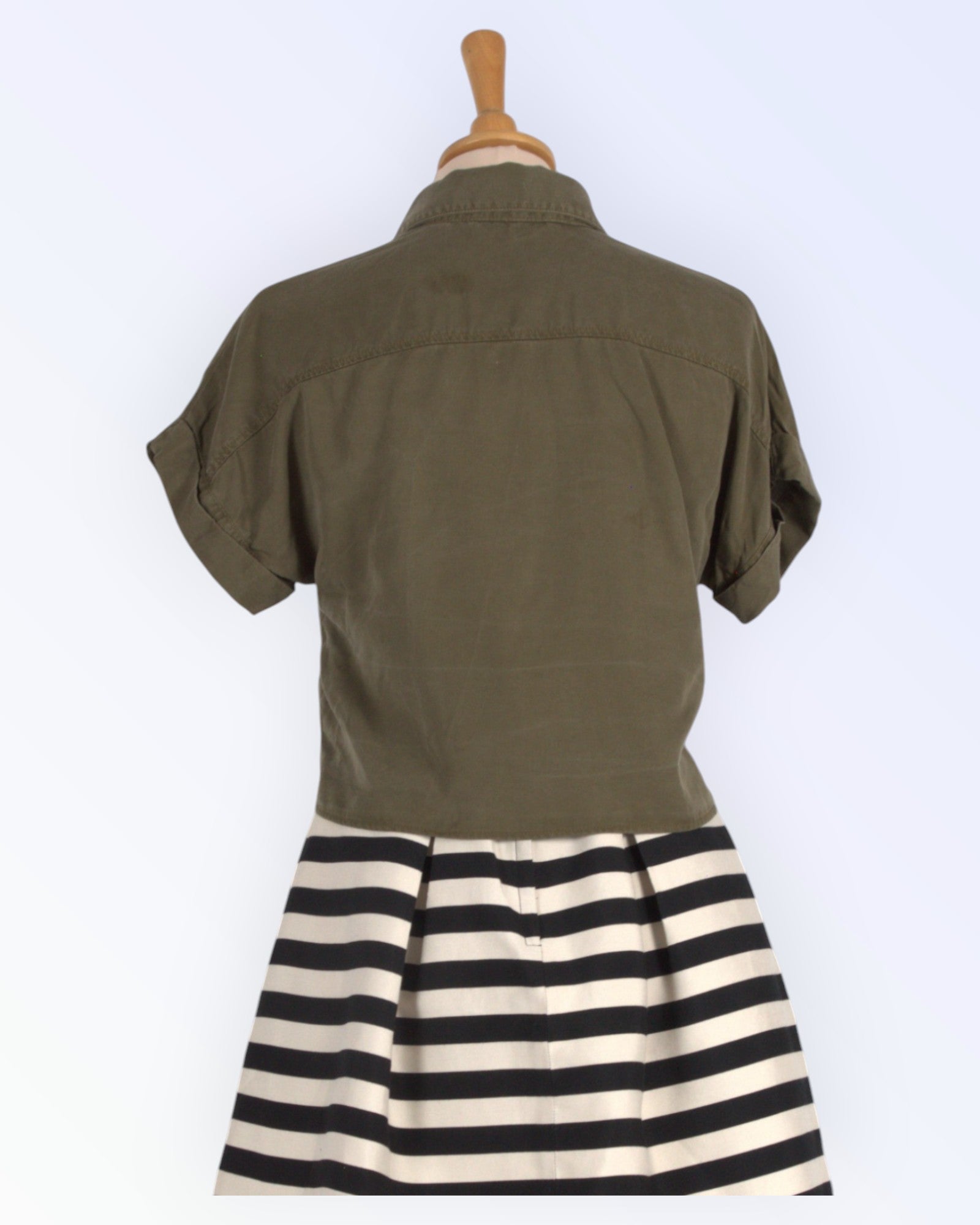 Zara Basic olive green sporty blouse