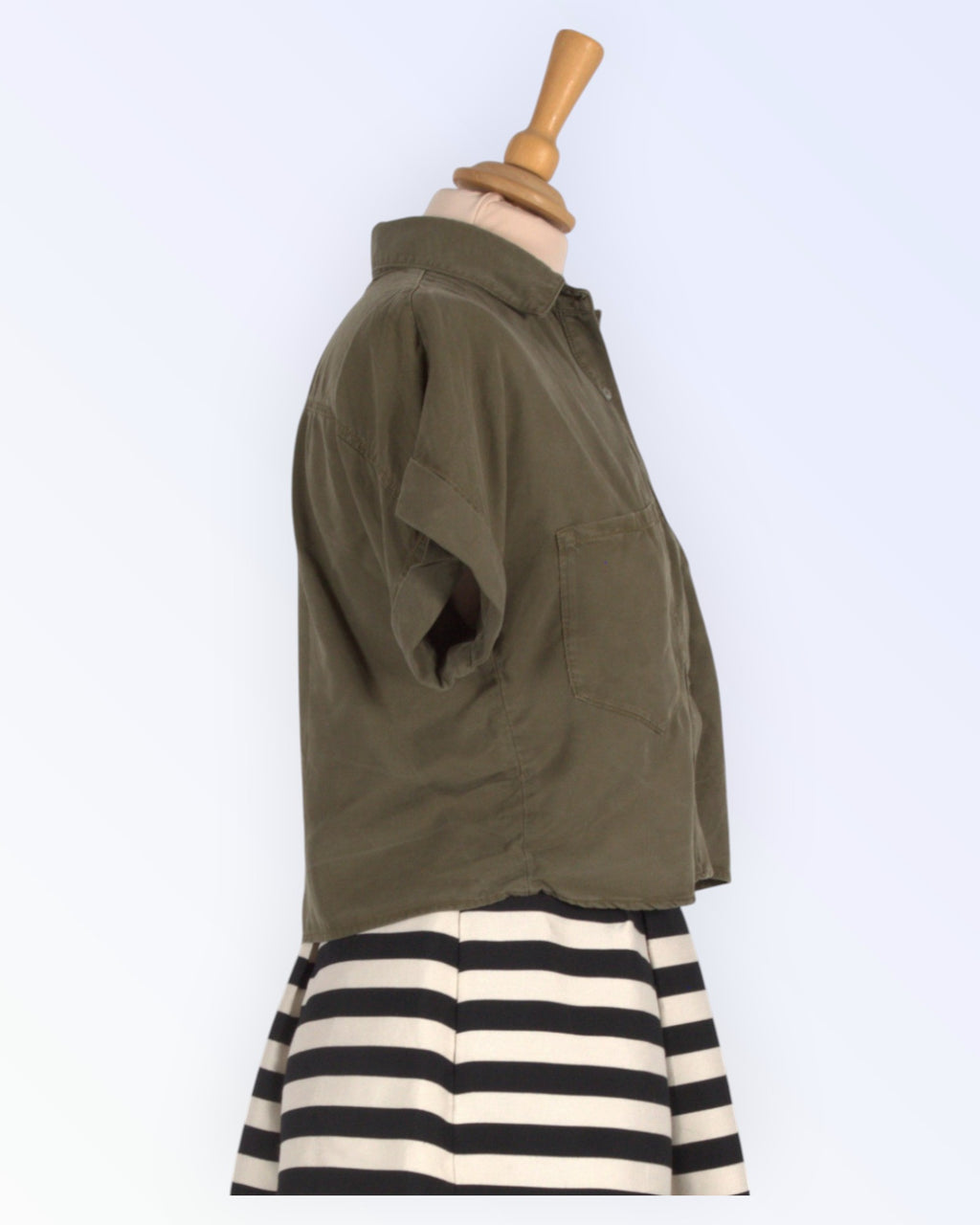 Zara Basic olive green sporty blouse