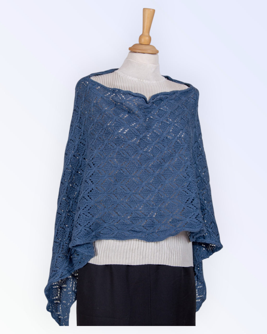 Blue lace poncho