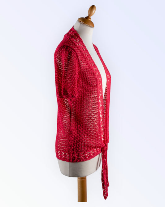 Raspberry lace cardigan