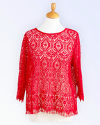 Kiabi red lace top