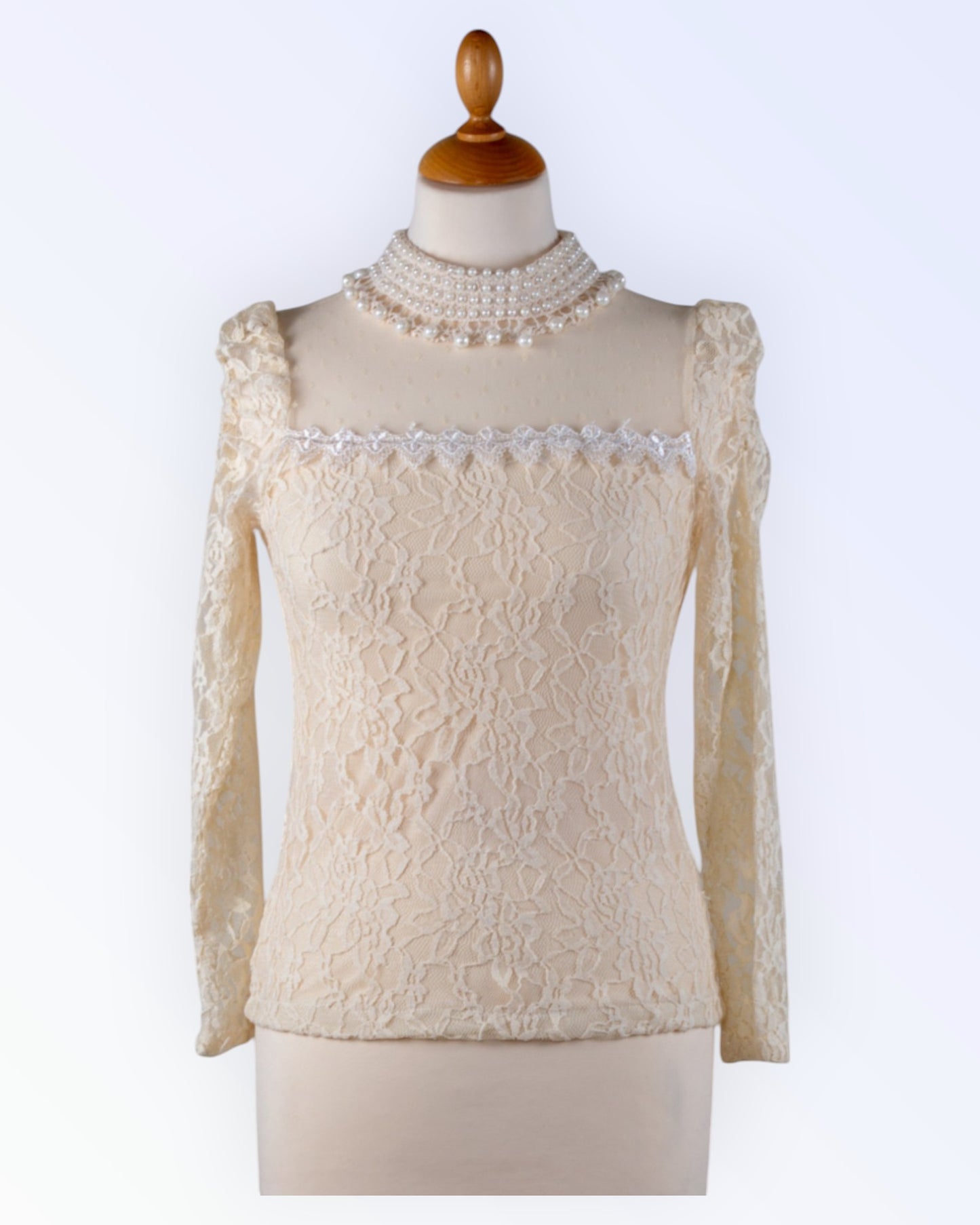 DUYU-STYLE vintage-tyylinen pitsipusero