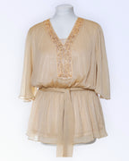 American Glamour Badgley Mischka beige tunika