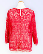 Kiabi red lace top