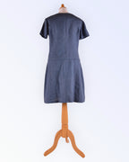 Navy blue linen summer dress