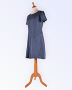 Navy blue linen summer dress
