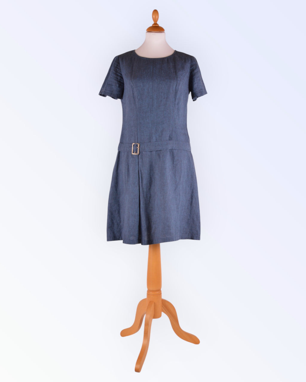 Navy blue linen summer dress