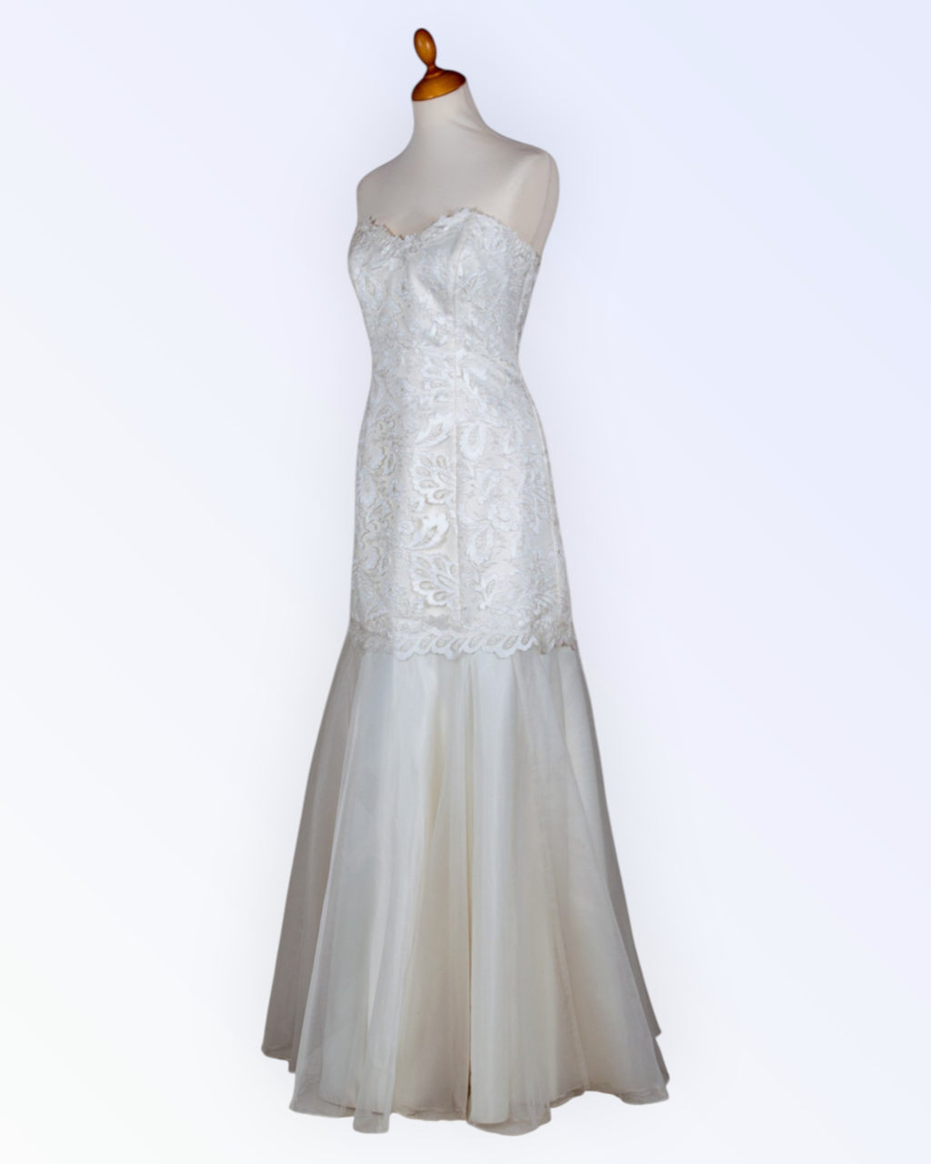 Off-white wedding dress