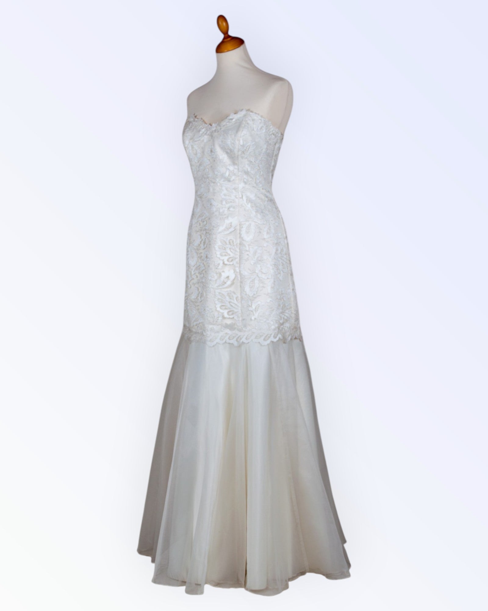 Off-white wedding dress