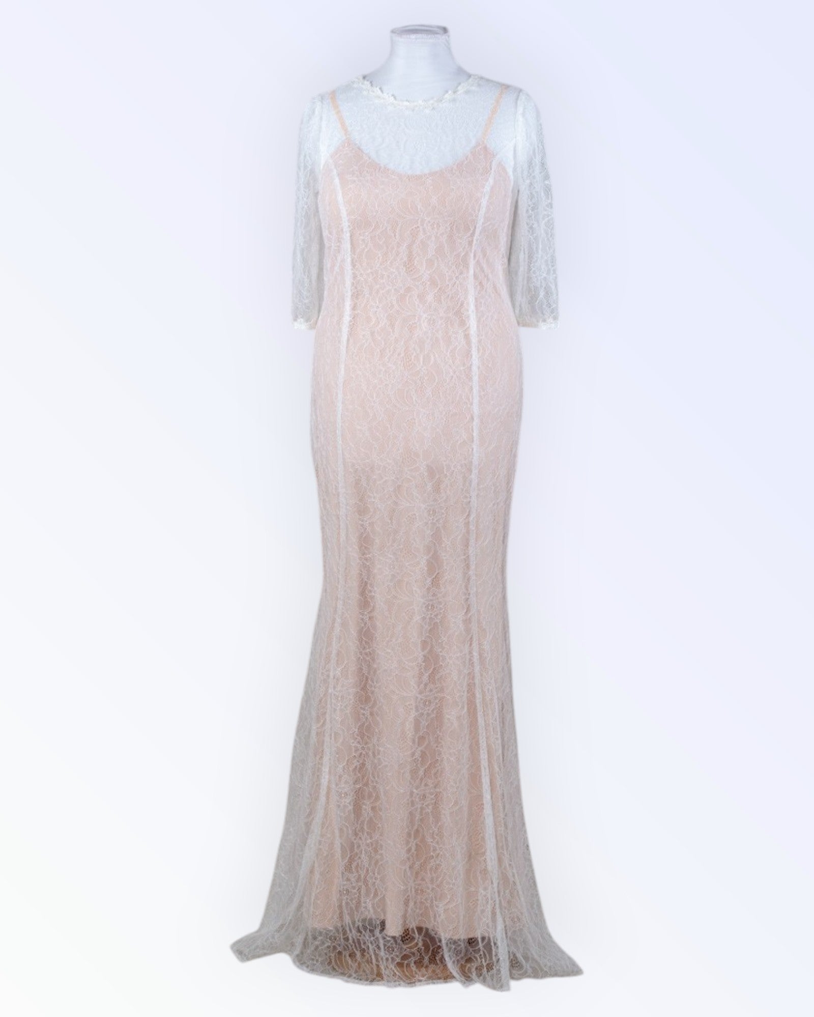 Sheer lace wedding dress