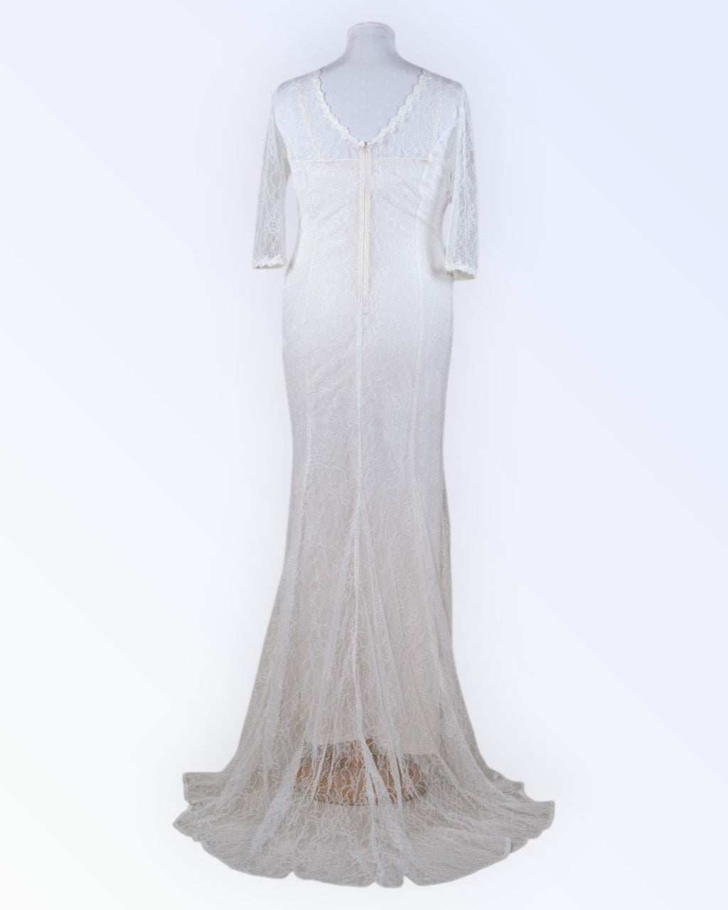 Sheer lace wedding dress