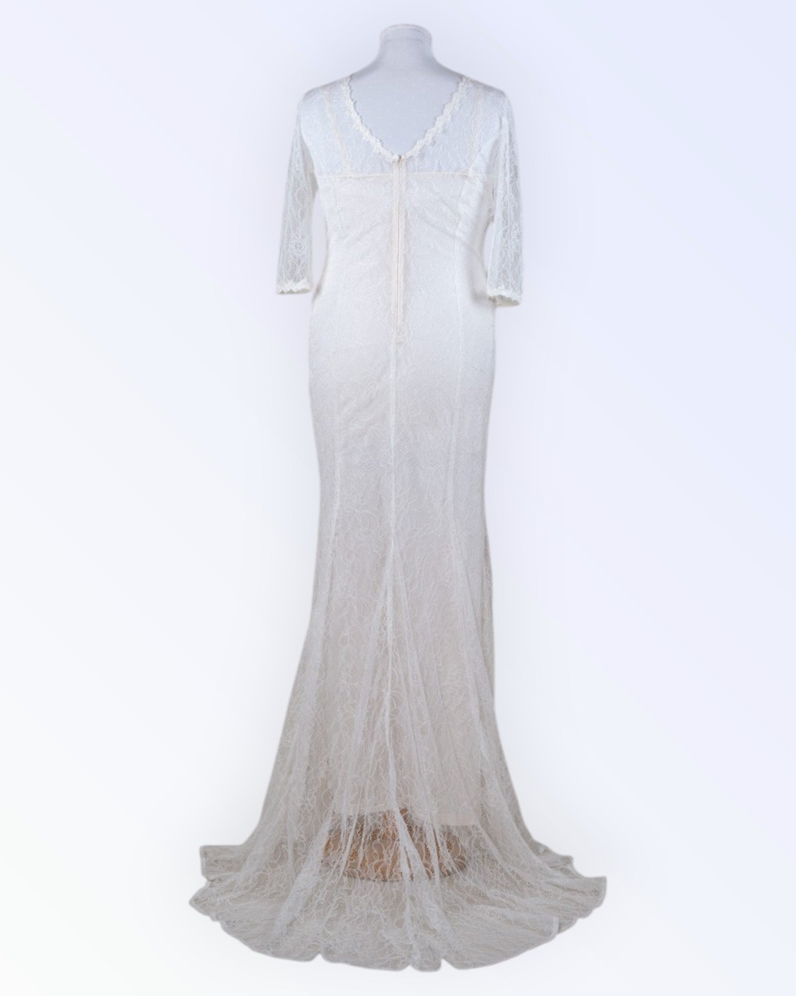 Sheer lace wedding dress