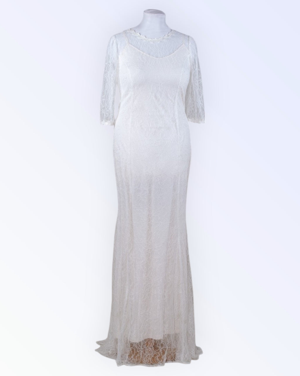 Sheer lace wedding dress