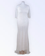 Sheer lace wedding dress