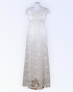 Sheer tulle lace wedding dress with sequins