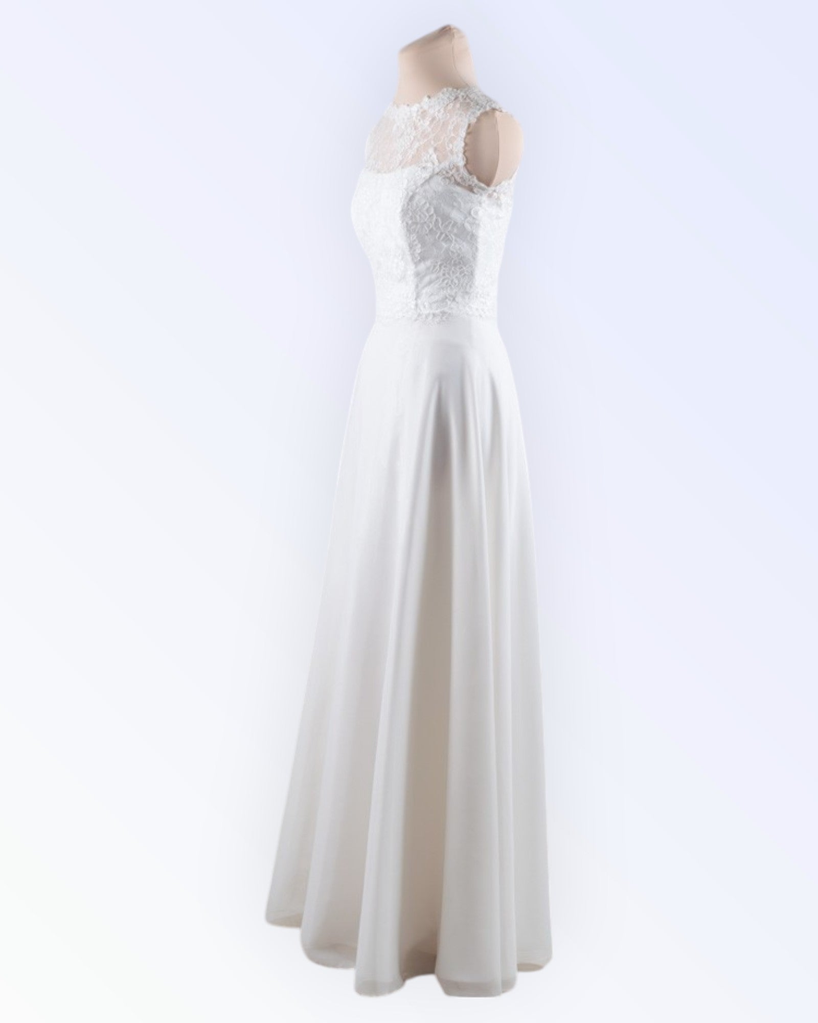 Off-white wedding dress