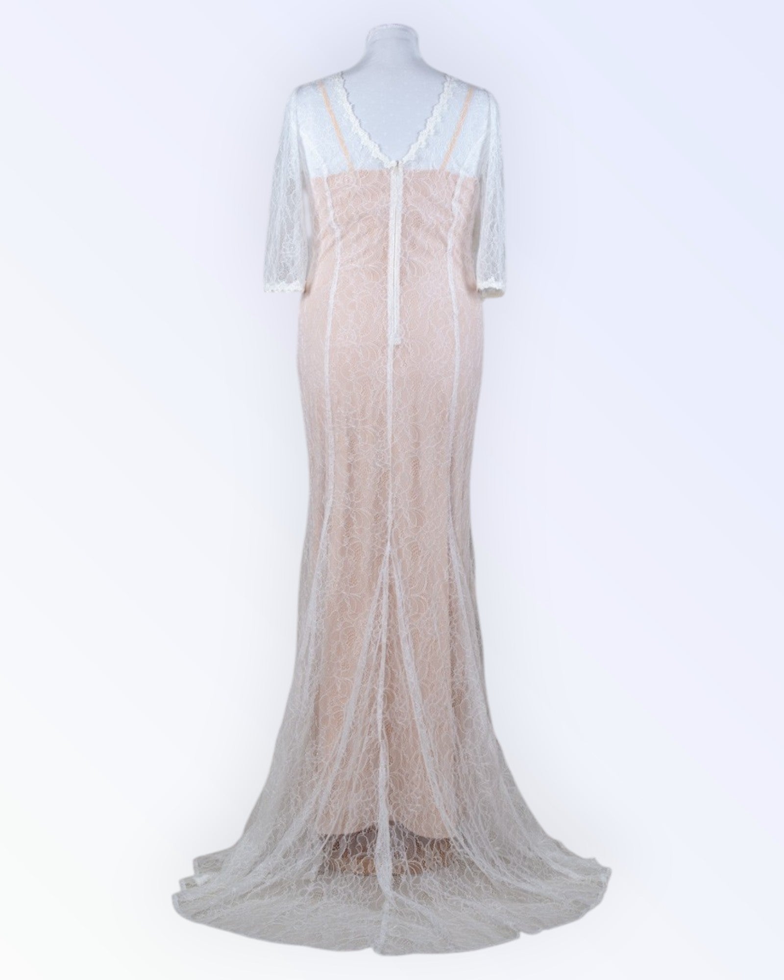 Sheer lace wedding dress