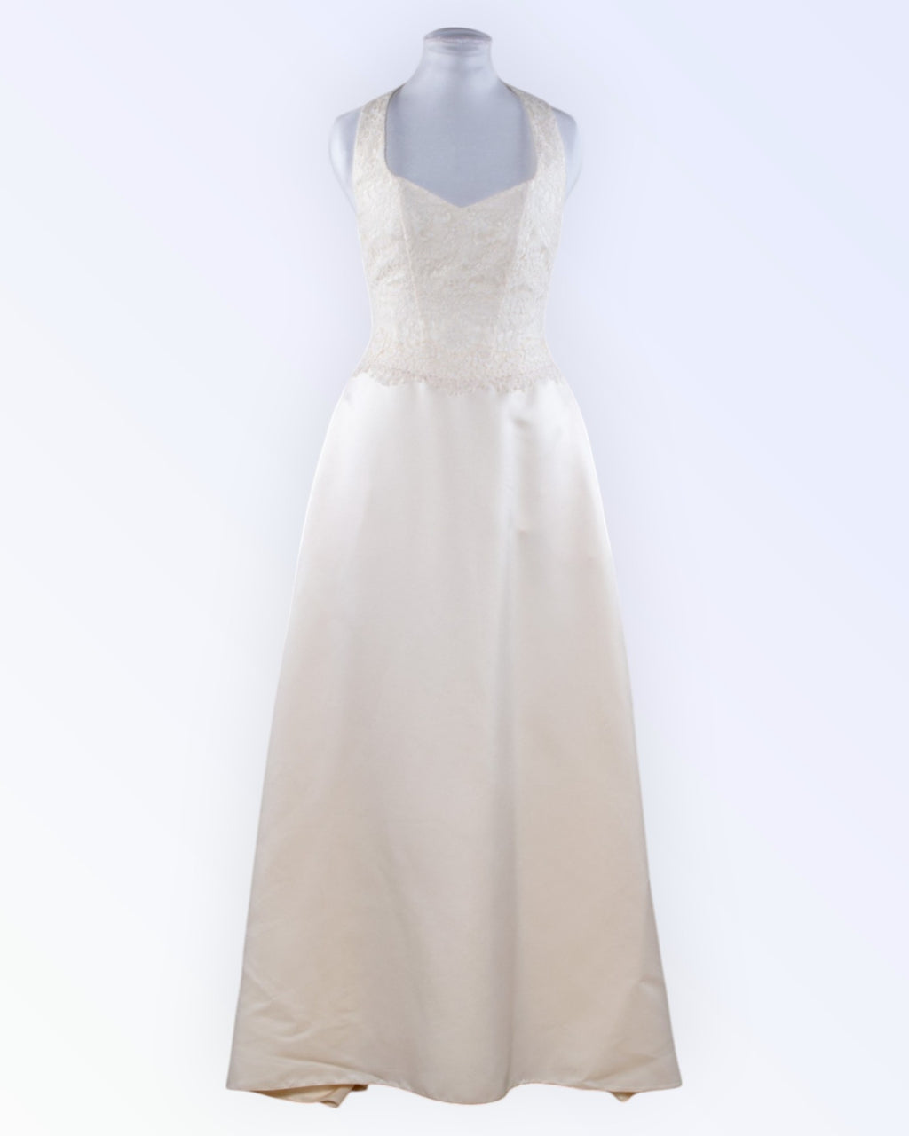 Cream wedding dress with long train
