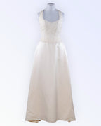 Cream wedding dress with long train