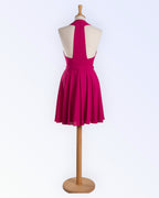 Vaarikapunasest šifoonist minikleit