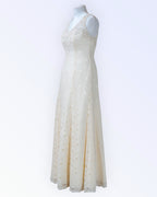 Off-white lace wedding dress