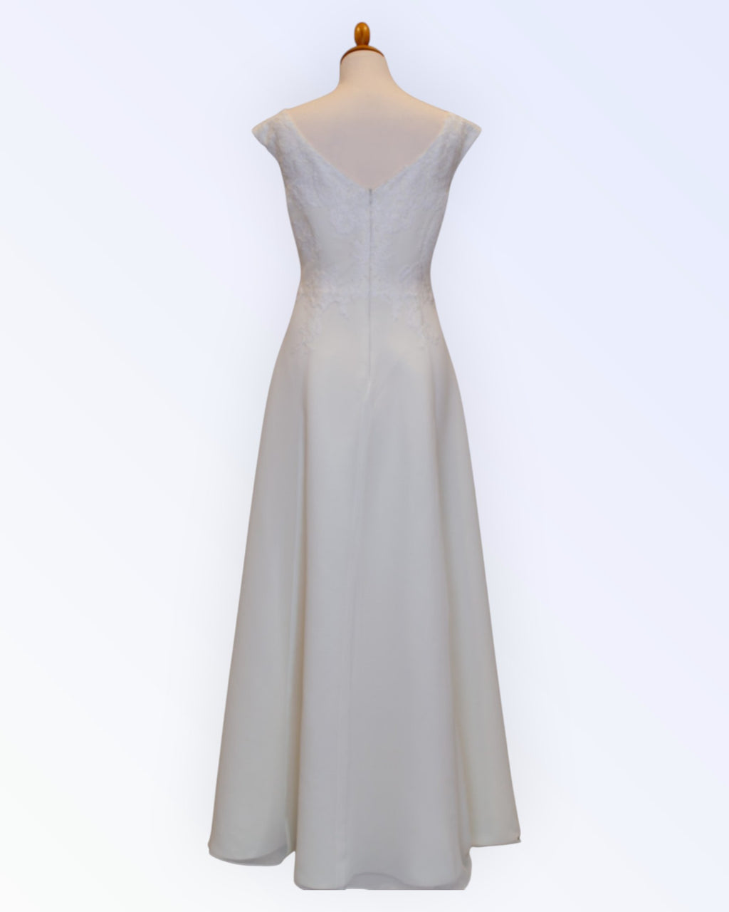 A-line off-white wedding dress