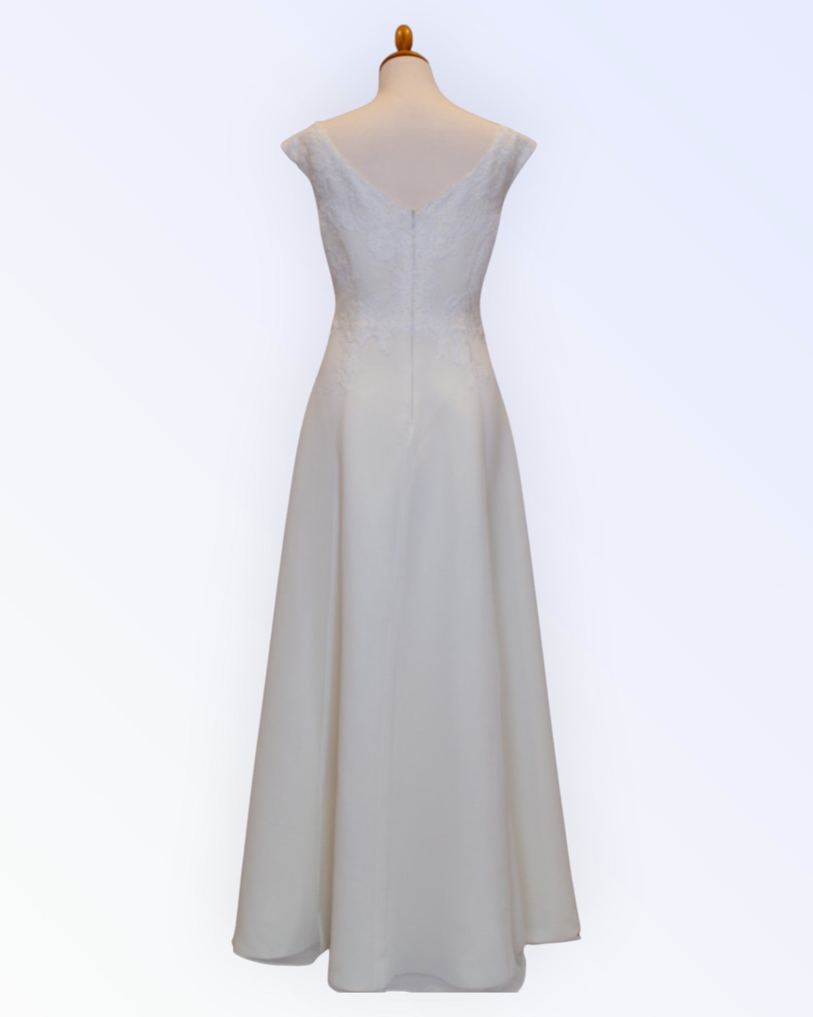 A-line off-white wedding dress