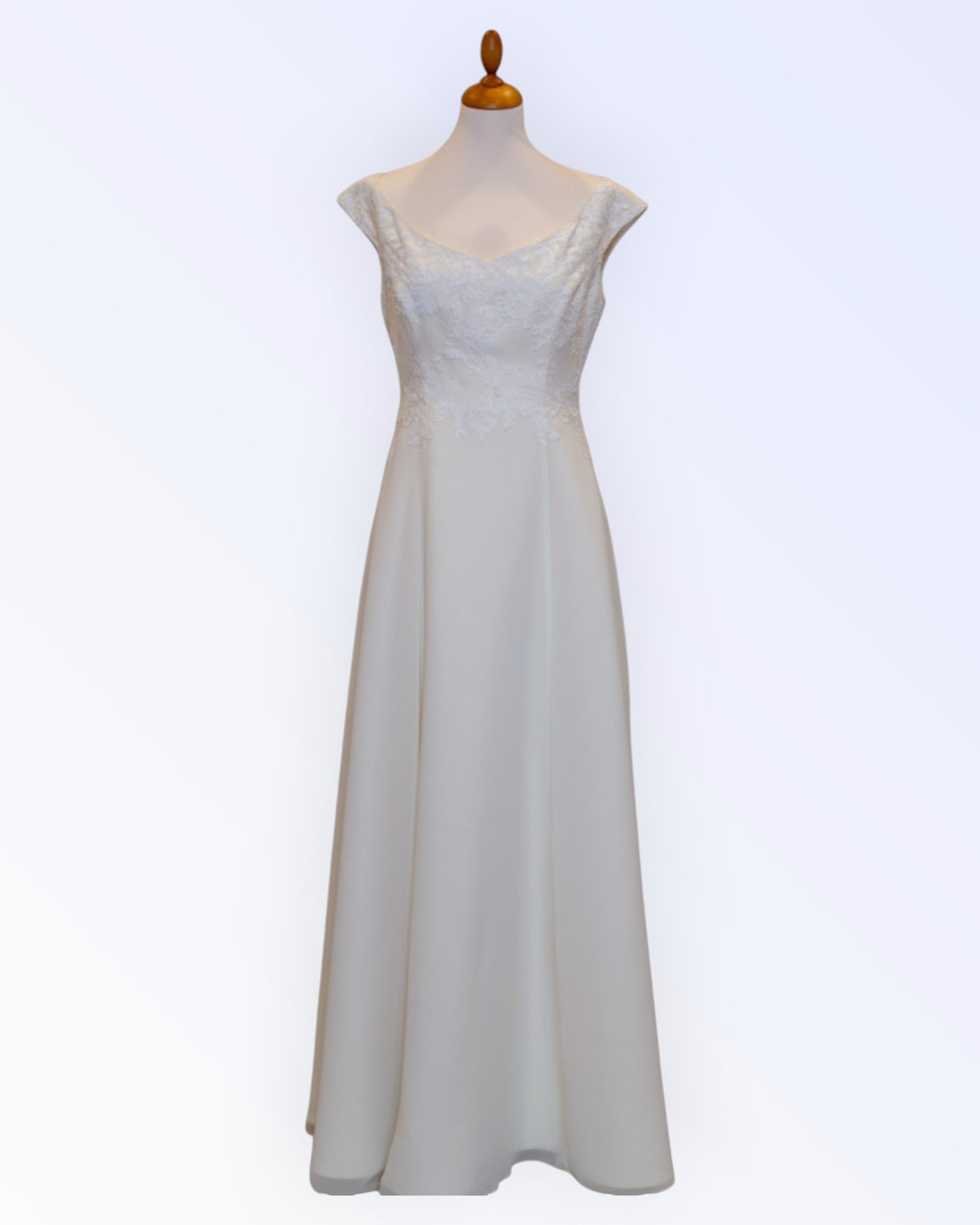 A-line off-white wedding dress