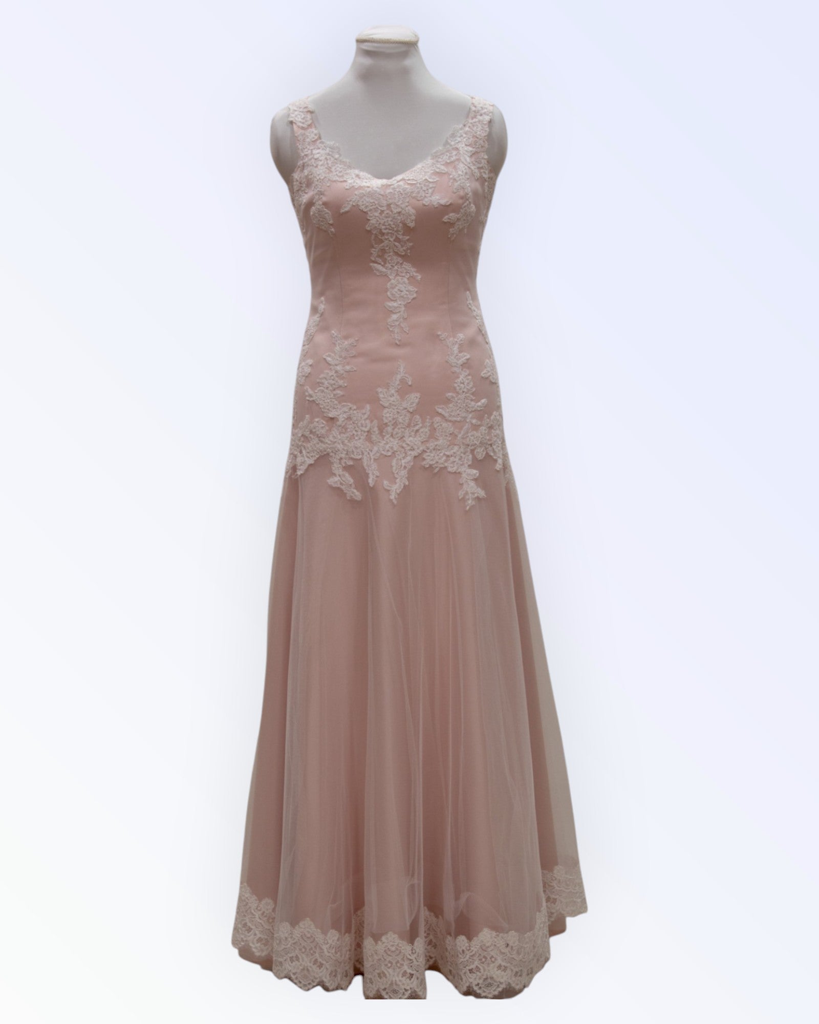 Powder pink wedding dress
