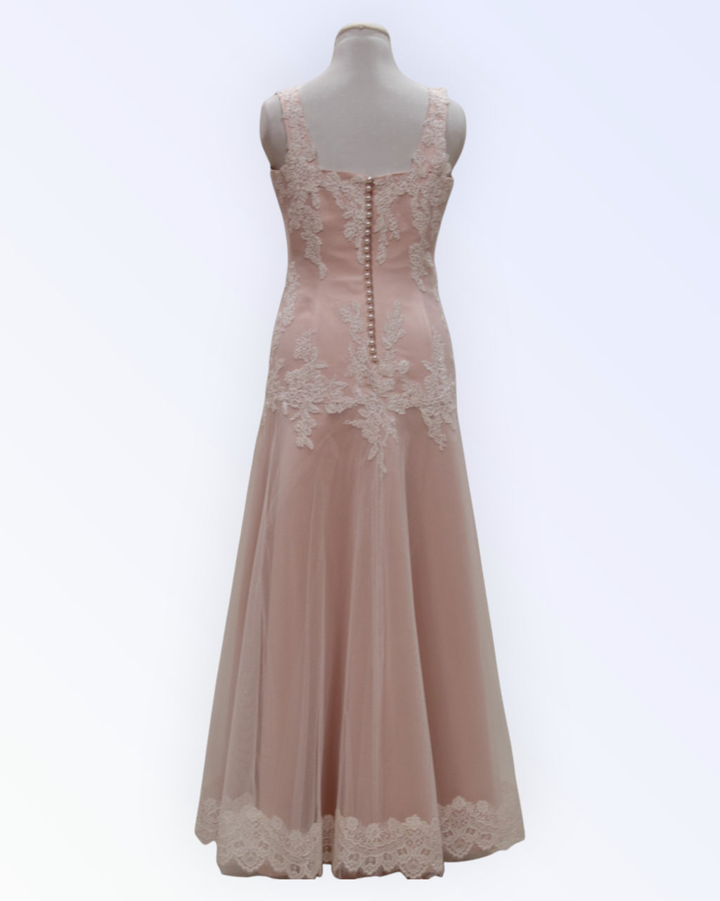 Powder pink wedding dress