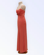 Alexia coral-pink chiffon dress