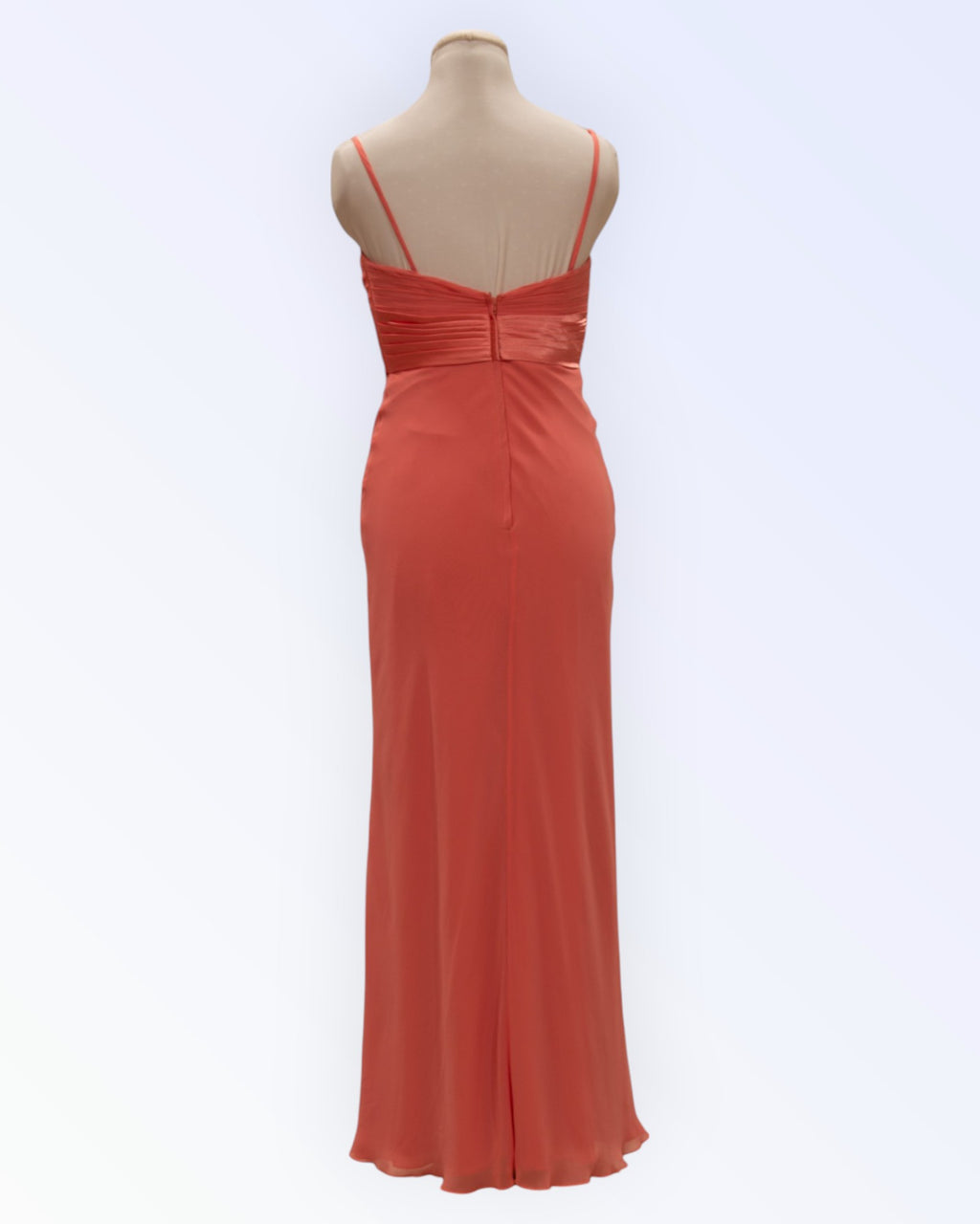 Alexia coral-pink chiffon dress